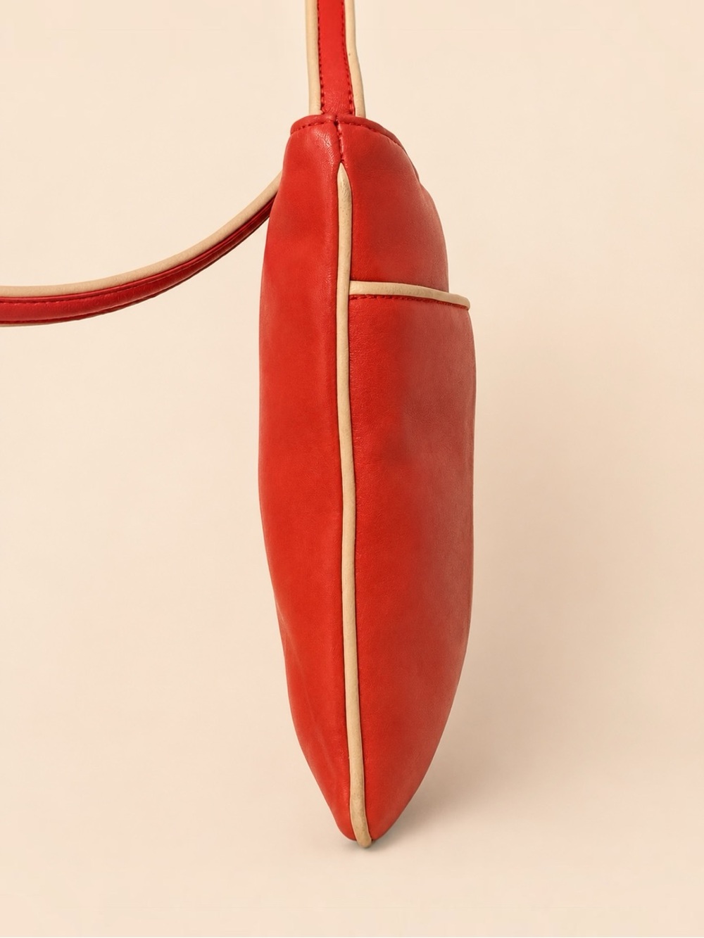 Loewe Vintage Red Leather Crossbody Shoulder Bag Cream Trim Spain - Picture 4 of 12